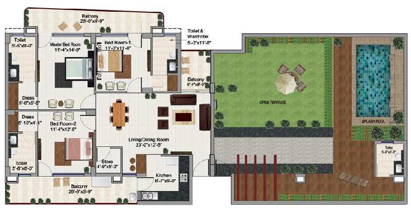 3 BHK 1520 Sq.ft. Apartment for Sale in Patiala Road, Zirakpur