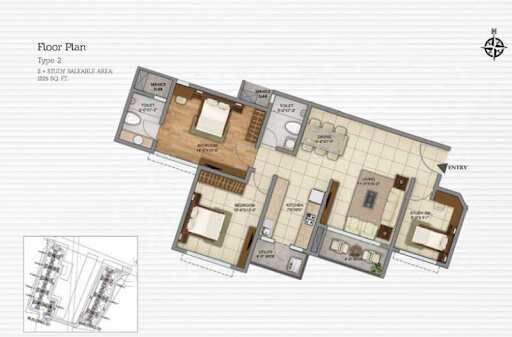 3 BHK Apartment 1225 Sq.ft. for Sale in Budigere Cross, Bangalore