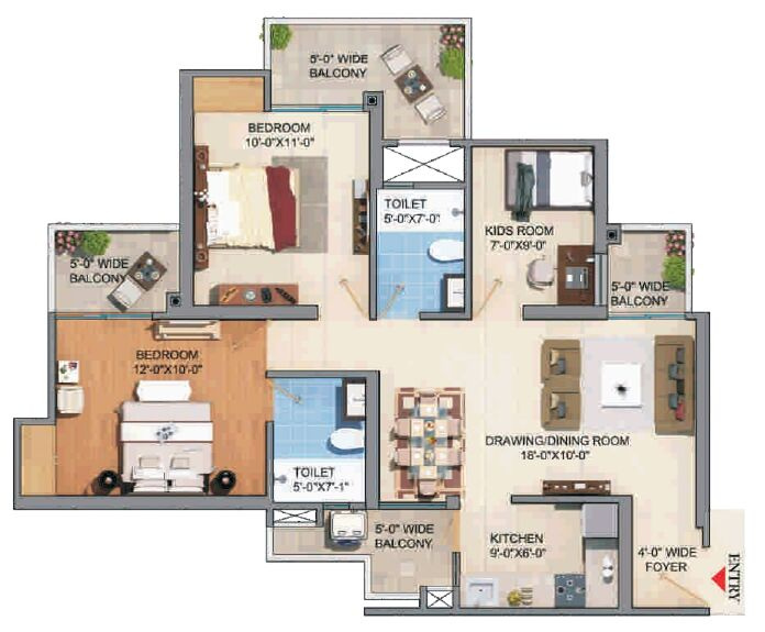 2.5 BHK 1126 Sq.ft. Apartment for Sale in Techzone 4, Greater Noida