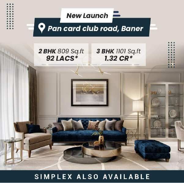 2 BHK Apartment 1000 Sq.ft. for Sale in Pancard Club Road, Baner, Pune