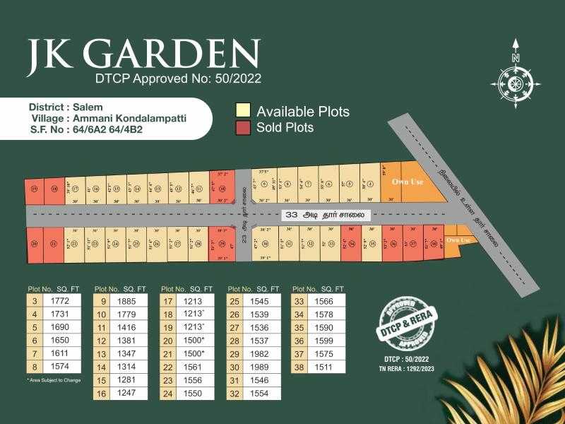  Residential Plot 1500 Sq.ft. for Sale in Seelanaickenpatti, Salem