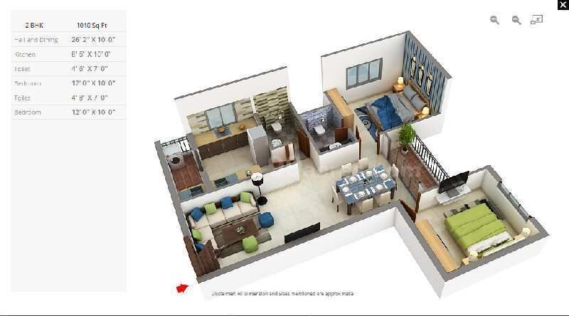 2 BHK Apartment 1010 Sq.ft. for Sale in Bejai, Mangalore