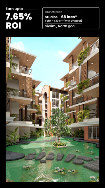 1 RK Apartment 575 Sq.ft. for Sale in Siolim, Bardez, Goa