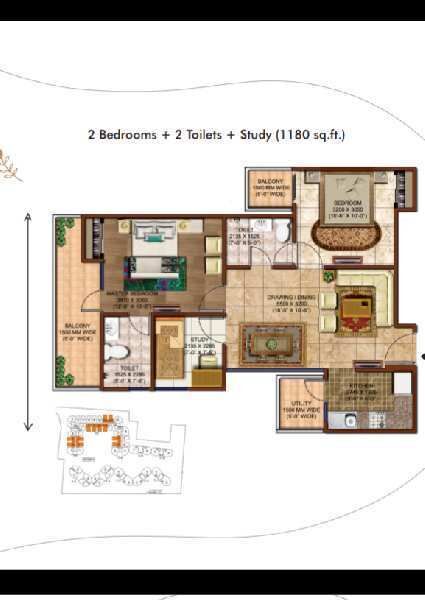 2 BHK Apartment 1180 Sq.ft. for Sale in Lal Kuan, Ghaziabad