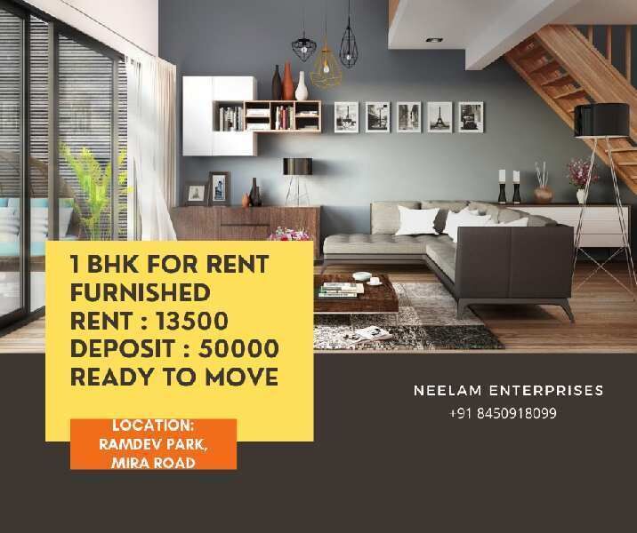 1 BHK Apartment 390 Sq.ft. for Rent in Ramdev Park, Mira Road East, Mumbai