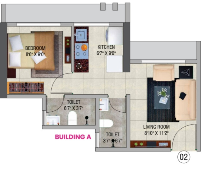 1 BHK Builder Floor 317 Sq.ft. for Sale in Bhayanderpada, Thane