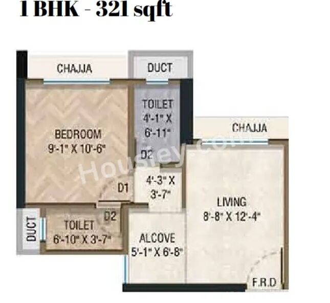 1 BHK Builder Floor 321 Sq.ft. for Sale in Kavesar, Thane West, 