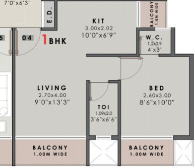1 BHK Builder Floor 640 Sq.ft. for Sale in Pushpak Nagar, Navi Mumbai