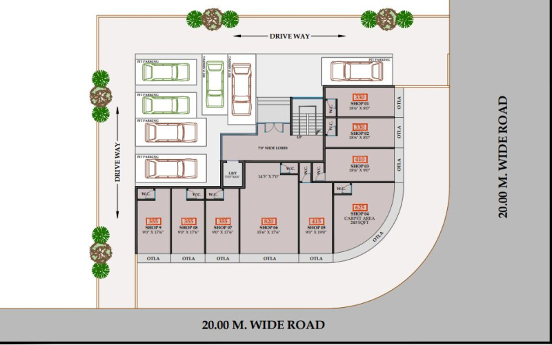  Commercial Shop 330 Sq.ft. for Sale in Pushpak Nagar, Navi Mumbai