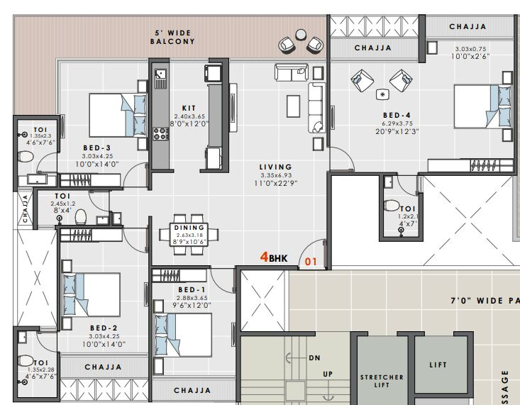 4 BHK Builder Floor 2705 Sq.ft. for Sale in Kharghar, Navi Mumbai