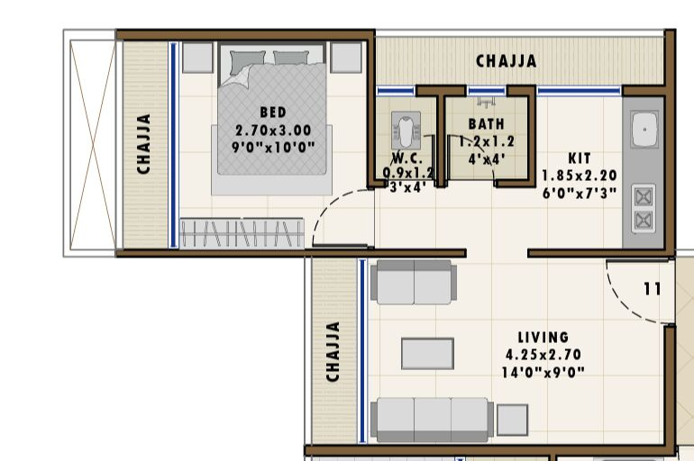 1 BHK 670 Sq.ft. Builder Floor for Sale in Sector 3 Pushpak Nagar, Navi Mumbai