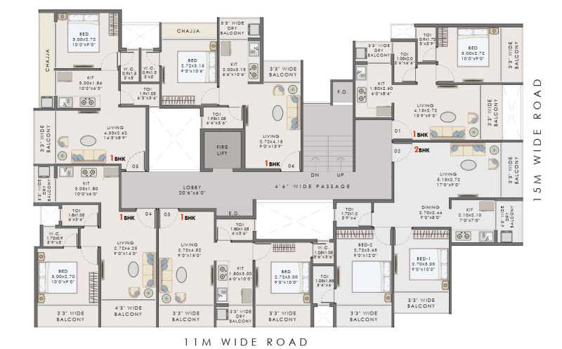 1 BHK 675 Sq.ft. Builder Floor for Sale in Sector 3 Pushpak Nagar, Navi Mumbai
