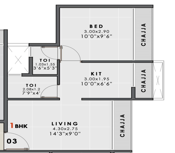 1 BHK 637 Sq.ft. Builder Floor for Sale in Pushpak Nagar, Navi Mumbai