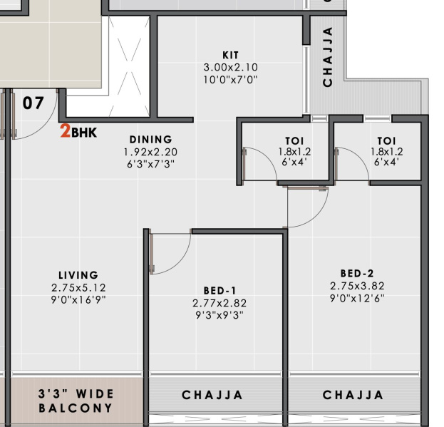 2 BHK 1209 Sq.ft. Builder Floor for Sale in Pushpak Nagar, Navi Mumbai
