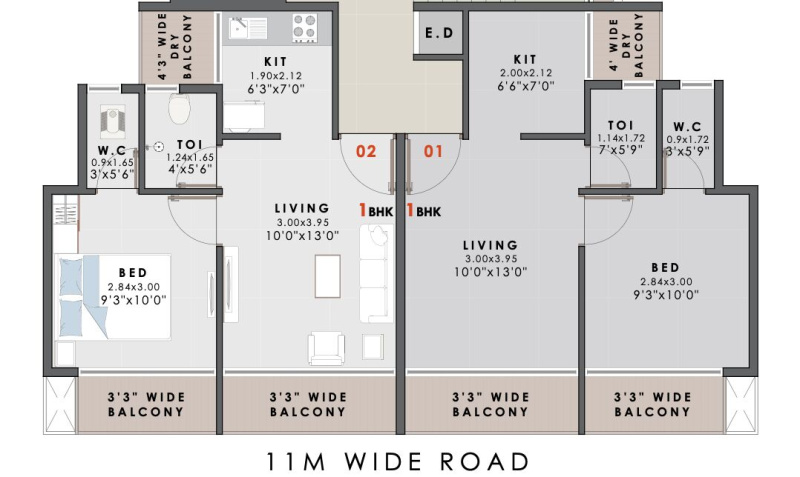1 BHK 677 Sq.ft. Builder Floor for Sale in Pushpak Nagar, Navi Mumbai