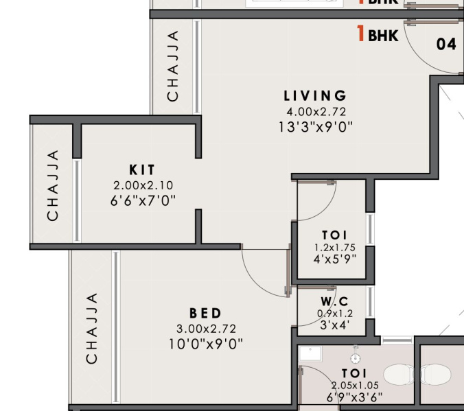 1 BHK 654 Sq.ft. Builder Floor for Sale in Pushpak Nagar, Navi Mumbai