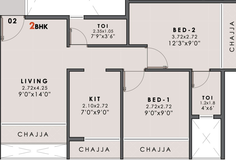 2 BHK 980 Sq.ft. Builder Floor for Sale in Pushpak Nagar, Navi Mumbai