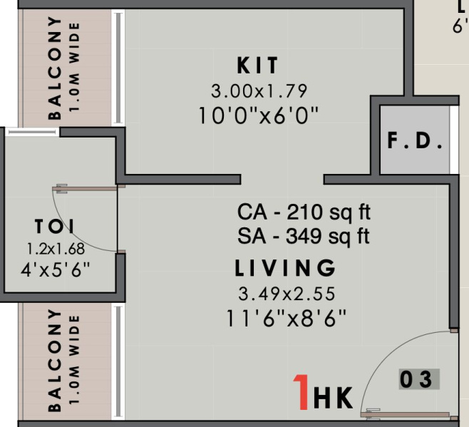 1 RK 349 Sq.ft. Builder Floor for Sale in Karanjade, Panvel, Navi Mumbai