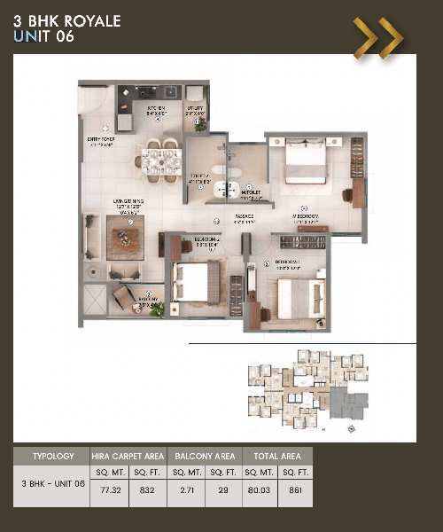 3 BHK Apartment 1290 Sq.ft. for Sale in Salap, Howrah