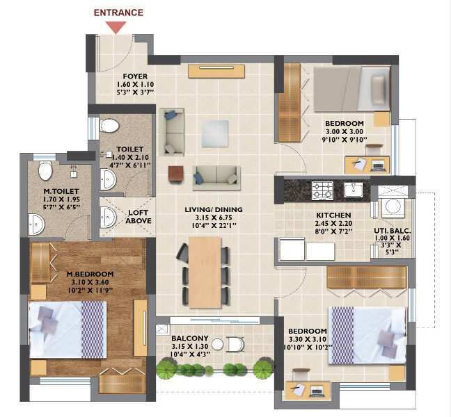 3 BHK Apartment 821 Sq.ft. for Sale in Sodepur, Kolkata