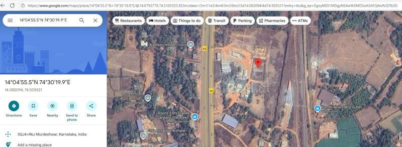  Residential Plot 12 Guntha for Sale in Murdeshwar, Uttara Kannada