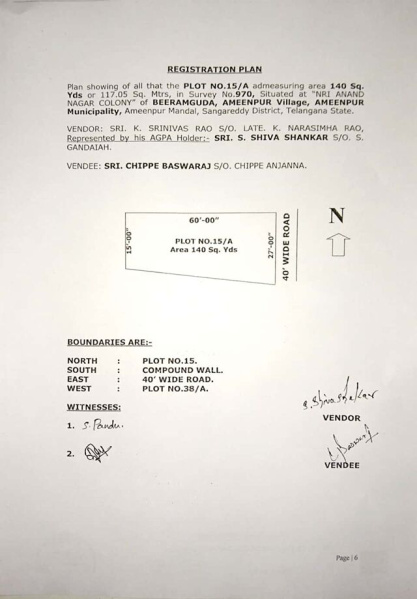  140 Sq. Yards Residential Plot for Sale in Beeramguda, Hyderabad