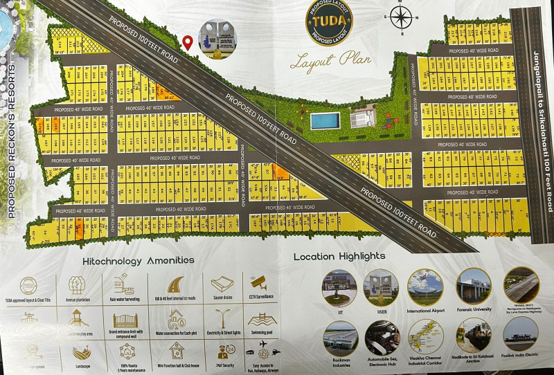  1500 Sq.ft. Residential Plot for Sale in Yerpadu, Chittoor
