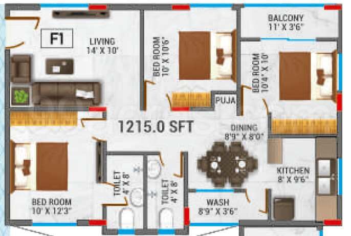 3 BHK Apartment 1000 Sq.ft. for Sale in Nacharam, Hyderabad