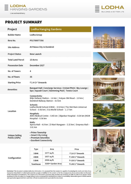 5 BHK Apartment 2436 Sq.ft. for Sale in Palava, Thane