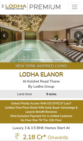 3 BHK Apartment 1500 Sq.ft. for Sale in Kolshet Road, Thane