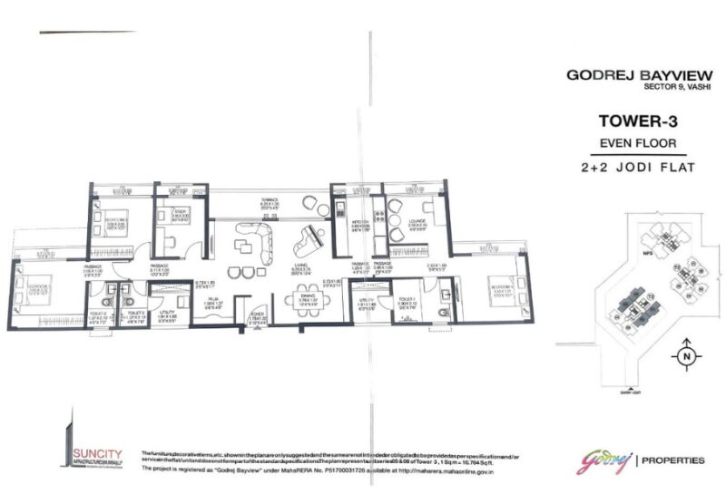 3 BHK Apartment 990 Sq.ft. for Sale in Sector 9 Vashi, Navi Mumbai