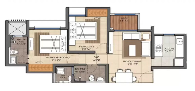 2 BHK Apartment 656 Sq.ft. for Sale in Dombivli East, Thane