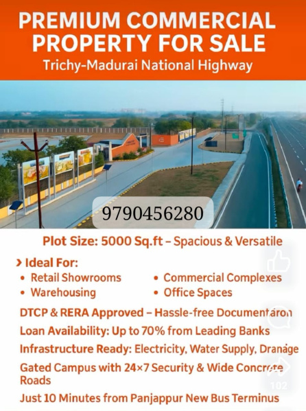  Residential Plot 1200 Sq.ft. for Sale in Trichy Madurai Road, Tiruchirappalli