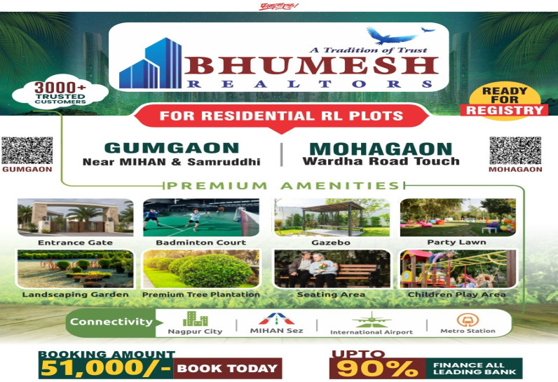  Residential Plot 2050 Sq.ft. for Sale in Mohgaon, Nagpur