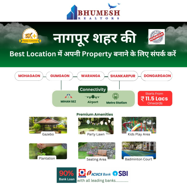  Residential Plot 1000 Sq.ft. for Sale in Mihan, Nagpur