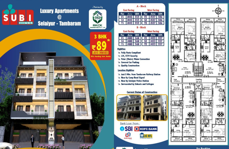 2 BHK Residential Apartment 1020 Sq.ft. for Sale in Selaiyur, Chennai
