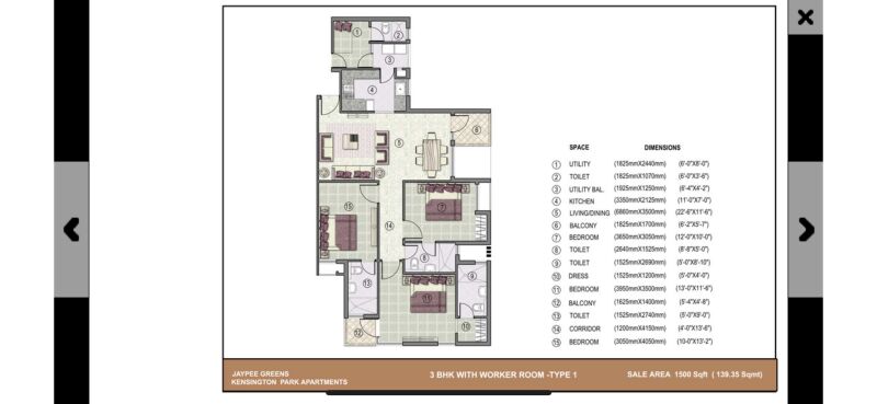 3 BHK Apartment 1200 Sq.ft. for Sale in Sector 134 Noida