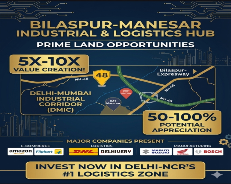  10 Acre Industrial Land for Sale in Bilaspur, Gurgaon