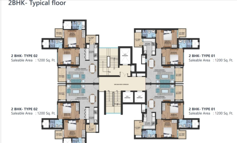 2 BHK Apartment 1200 Sq.ft. for Sale in Yamuna Expressway, Greater Noida