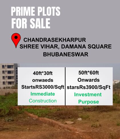  Residential Plot 1200 Sq.ft. for Sale in Chandrasekharpur, Bhubaneswar