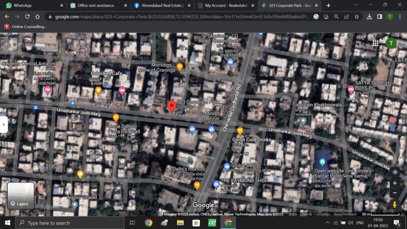  Office Space 784 Sq.ft. for Rent in C. G. Road, Ahmedabad