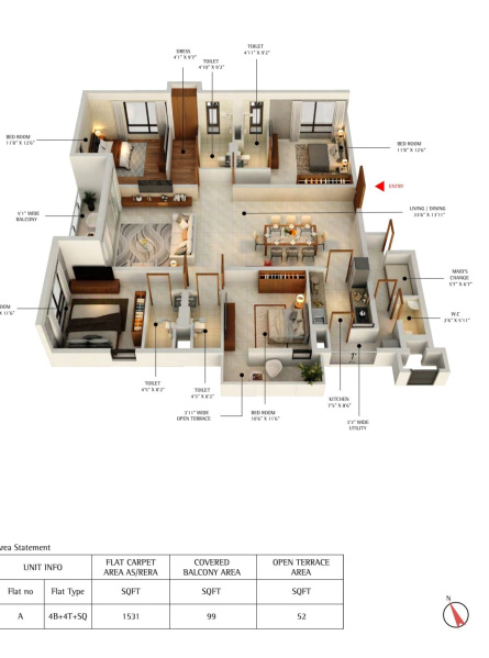 3 BHK Apartment 1975 Sq.ft. for Sale in Cit Road, Kolkata