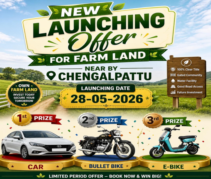  10000 Sq.ft. Agricultural/Farm Land for Sale in Walajabad, Kanchipuram