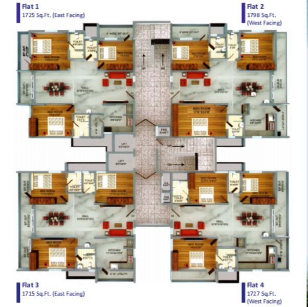 3 BHK Apartment 1725 Sq.ft. for Sale in Chanda Nagar, Hyderabad