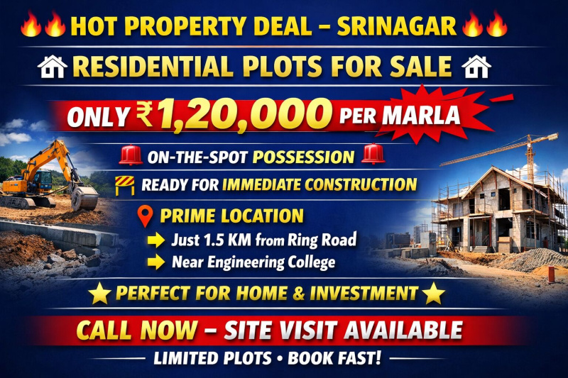  5400 Sq.ft. Residential Plot for Sale in Palpora, Srinagar