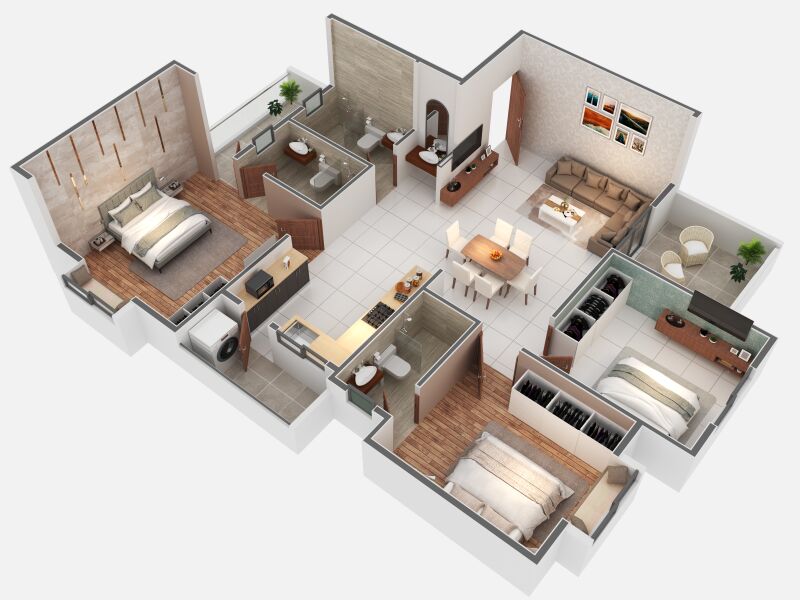 3 BHK Apartment 1547 Sq.ft. for Sale in Anmol Nagar, Wathoda, Nagpur