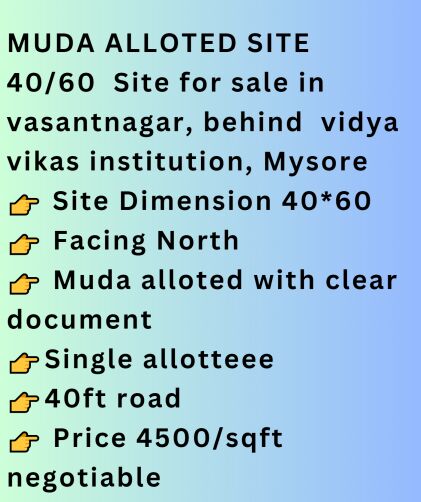  Residential Plot 2400 Sq.ft. for Sale in Vasanth Nagar, Bangalore