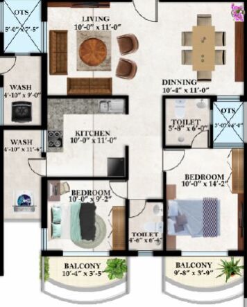2 BHK Apartment 900 Sq.ft. for Sale in Bazar Ward, Chandrapur