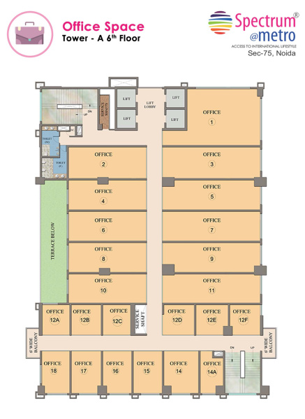  Office Space 280 Sq.ft. for Sale in Sector 75 Noida