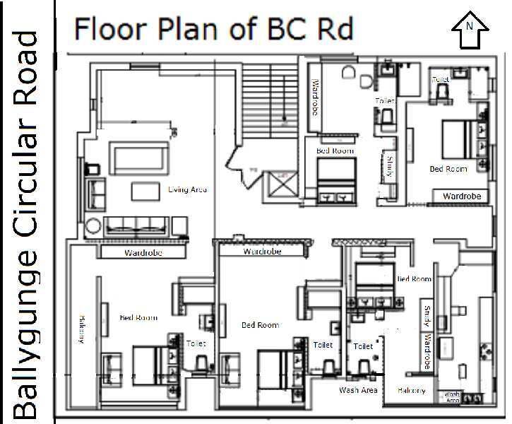 5 BHK Apartment 4550 Sq.ft. for Sale in Ballygunge Circular Road, Kolkata
